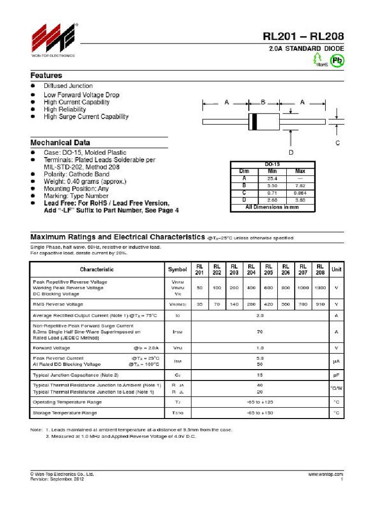 Diode RL205 | PDF