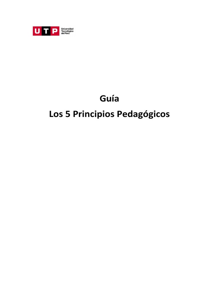 5 Principios Pedagógicos Efectivos | PDF | Enseñando | Aprendizaje