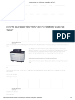 UPS - Inverter Battery Back-Up Time