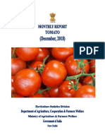 Monthly Report On Tomato For December, 2018