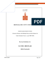 Bengaluru City University: Revised Syllabus For