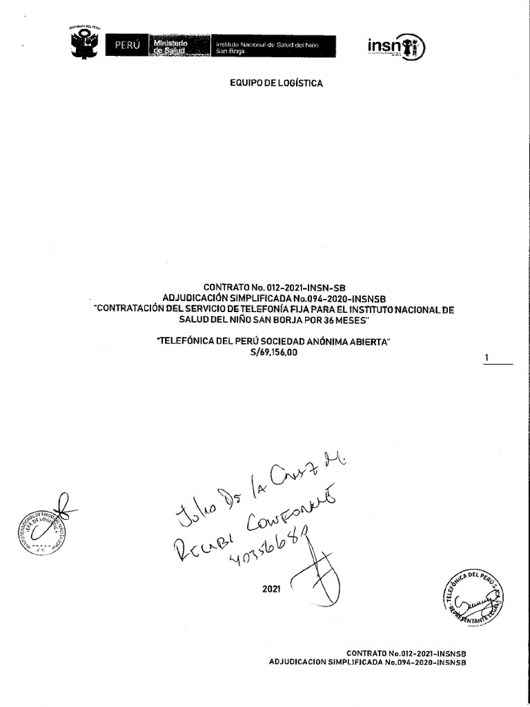 TELEFONICA DEL PERU SAC Contrato 012 2021 INSNS SB 36 MESES PDF