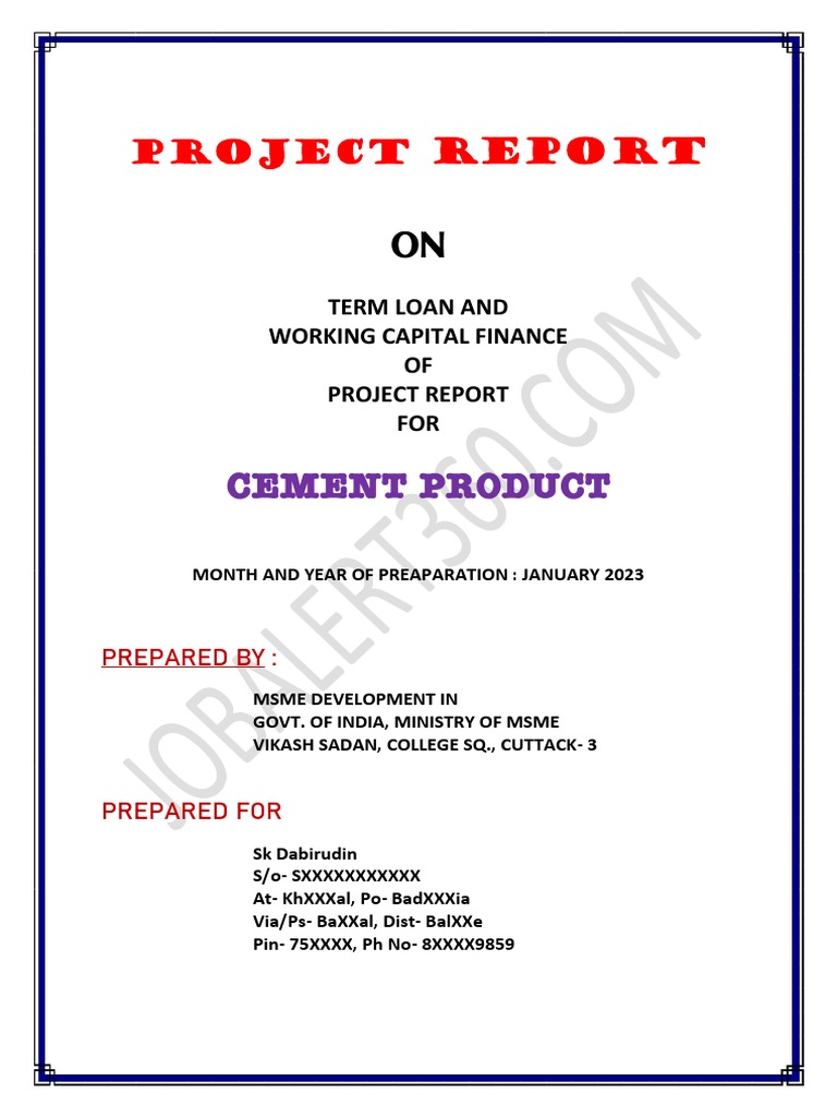 pmegp-project-report-cement-product-pdf-concrete-cement
