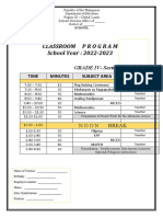 Classroom Program SY 2022 2023