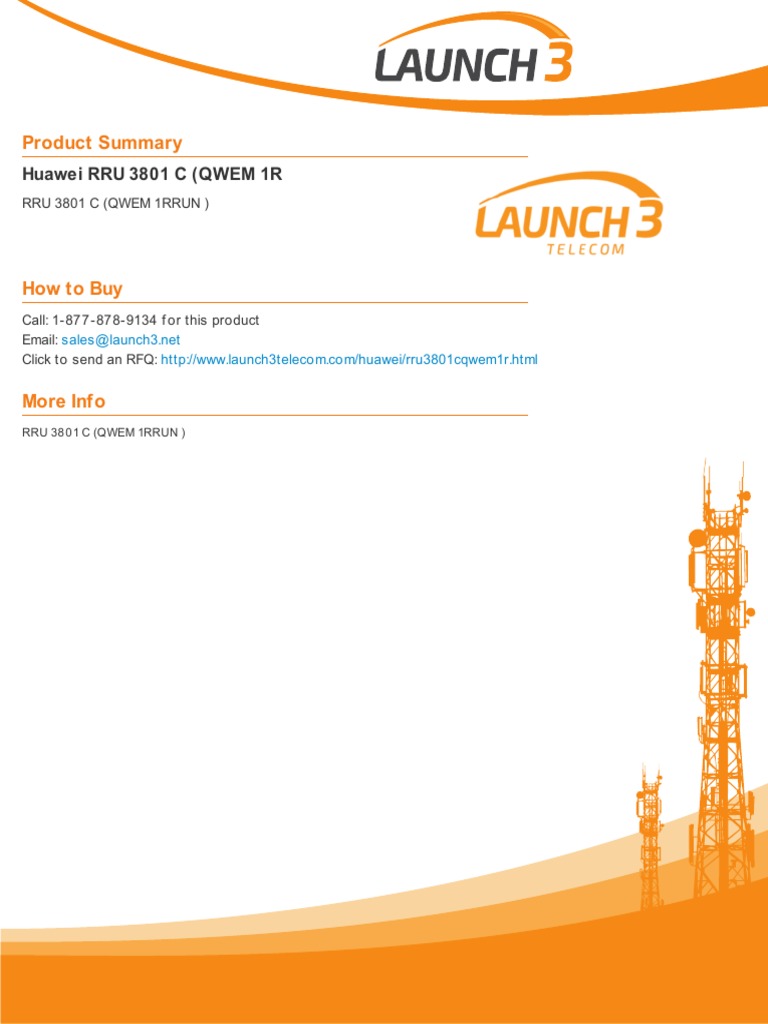 Rru3801 Rru Huawei | PDF