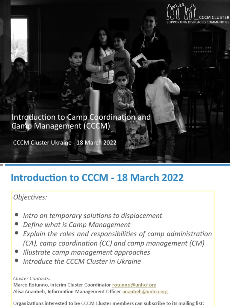 Introduction To CCCM | PDF | Internally Displaced Person
