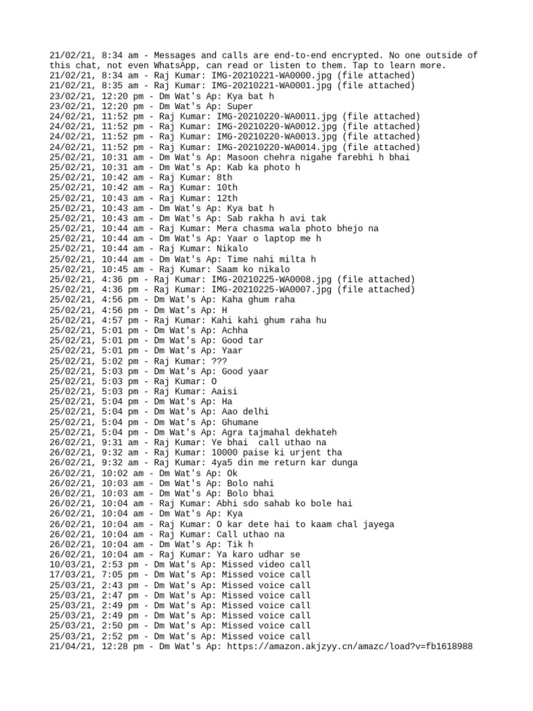 WhatsApp Call and Message Logs | PDF