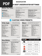 GoPro HERO11 Settings Sheet