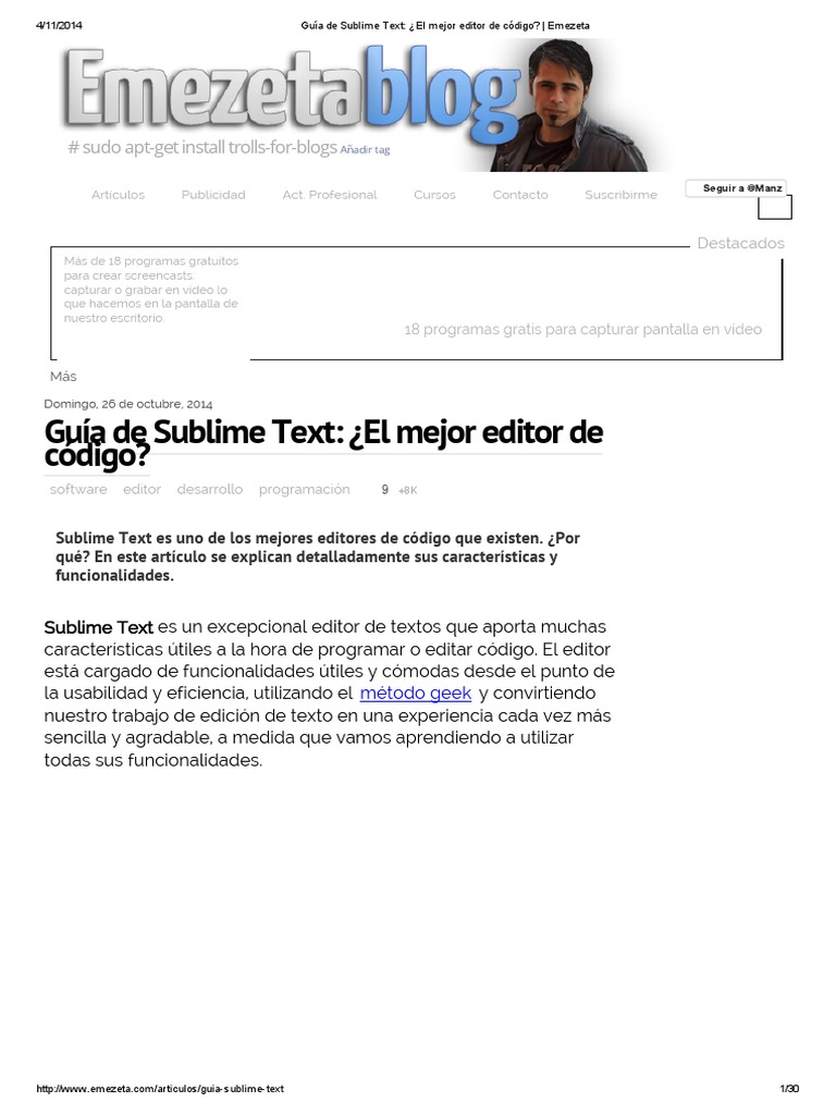 Guía completa de Sublime Text 3 | PDF | Expresión regular | Archivo de ...