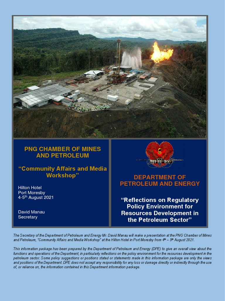 Png Chamber Of Mines And Petroleum Media Workshop Information Final