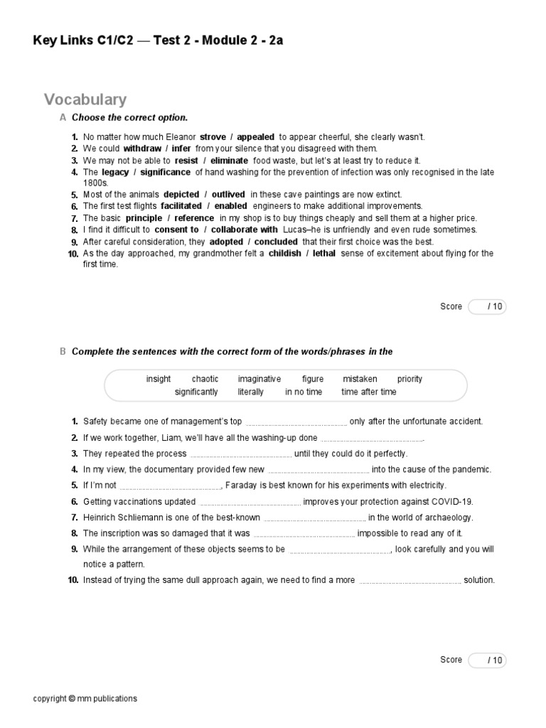 Key Links C1C2 Test 2 PDF