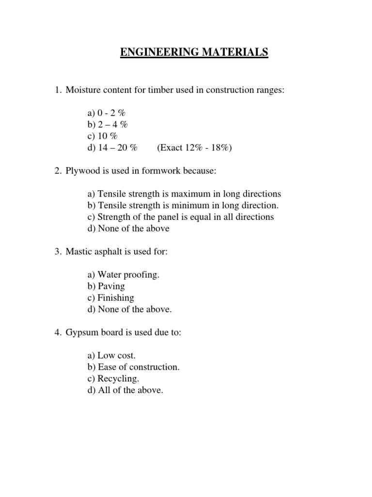 Engineering Material Question (Qwoa) PDF Download Free PDF Strength