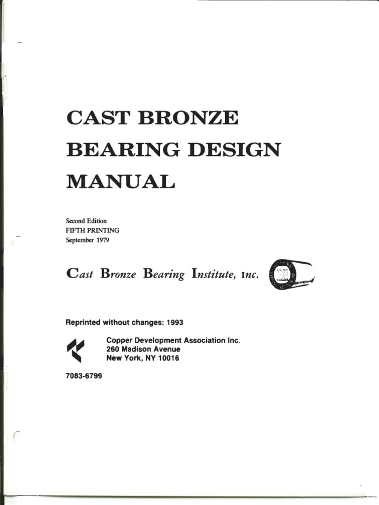 7083 6799 Cast Bronze Bearing Design Manual PDF Bearing (Mechanical