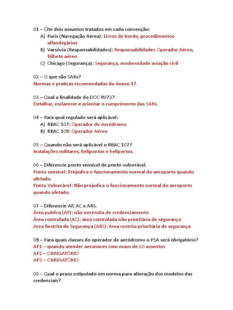 Exercícios prova AVSEC - 23JUN23 | PDF