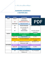 Calendario Académico I I Gestión 2023