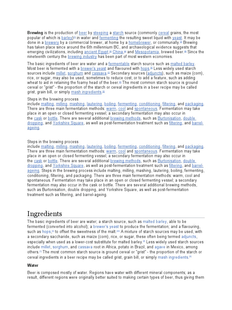 Brewing PDF Brewing Beer