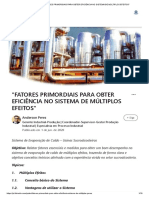 Fatores Primordiais para Obter Eficiência No Sistema de Múltiplos Efeitos