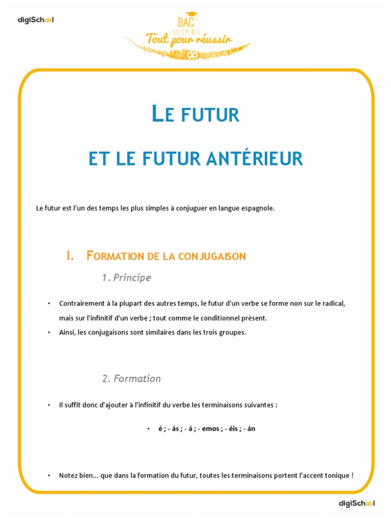 Formation du Futur et Futur Antérieur | PDF | Verbe | Conjugaison