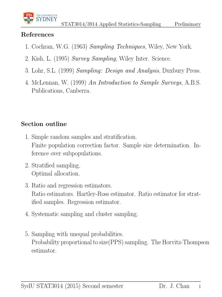 Sample Size Determination in Statistics | PDF | Sampling (Statistics ...