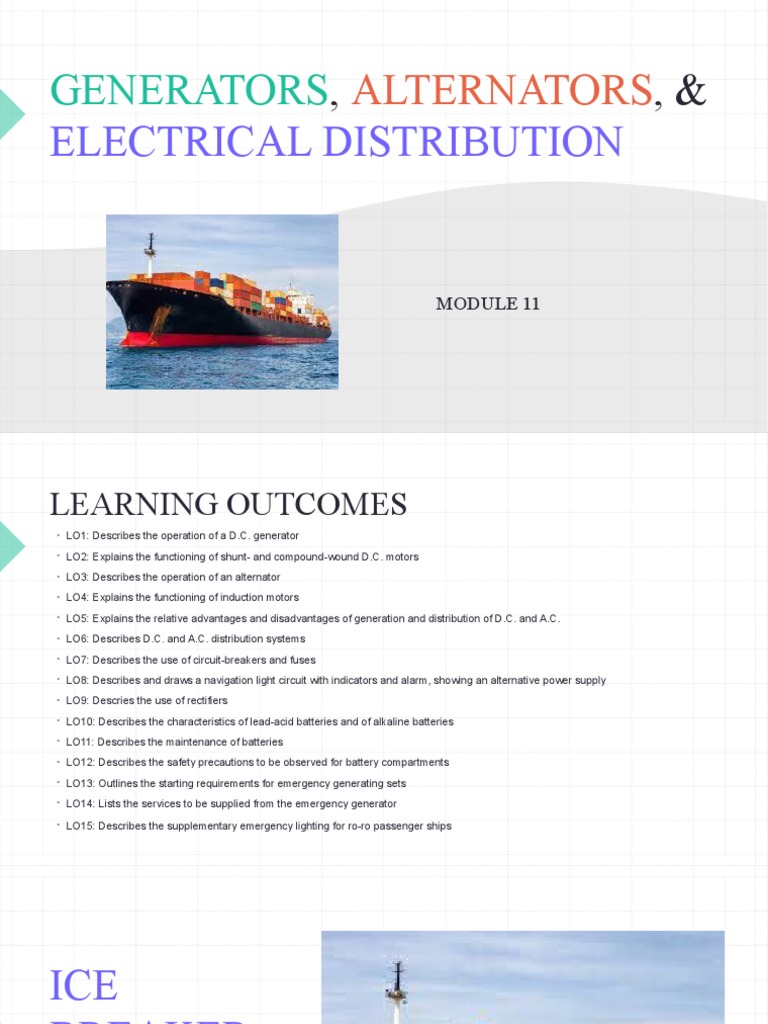 Module 11 Generators Alternators Electrical Distribution PDF