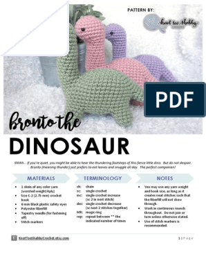 Mini Dino (1) .PDF Versión 1, PDF, Crochet