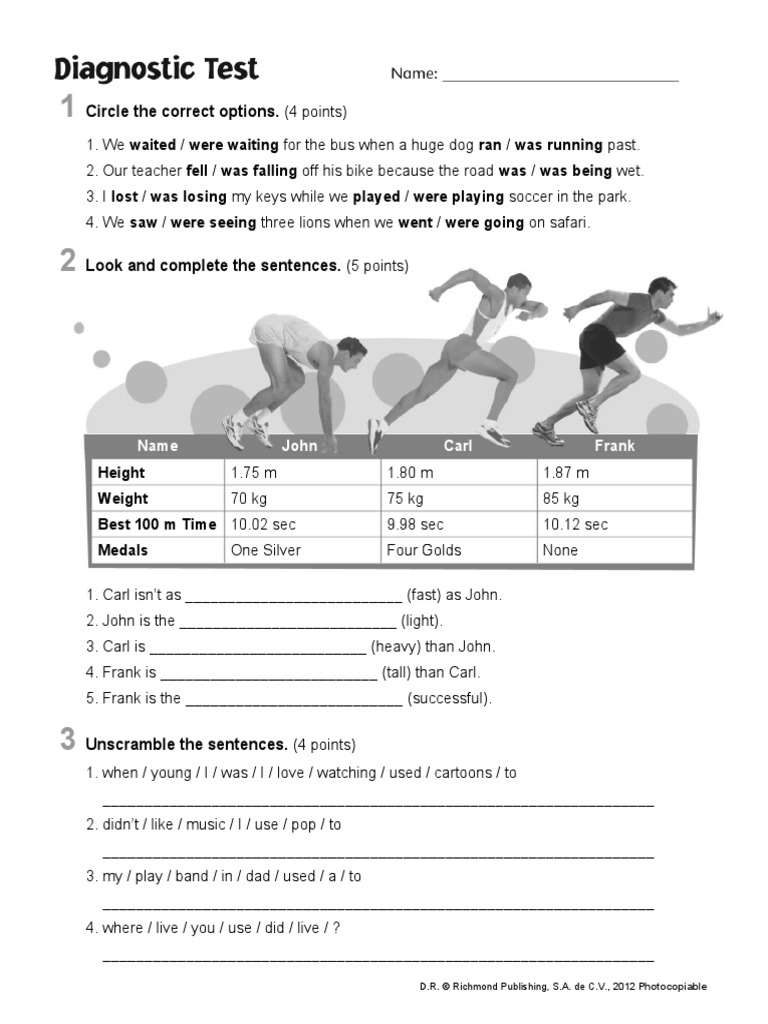 Thumbs Up 5 Diagnostic Test | PDF