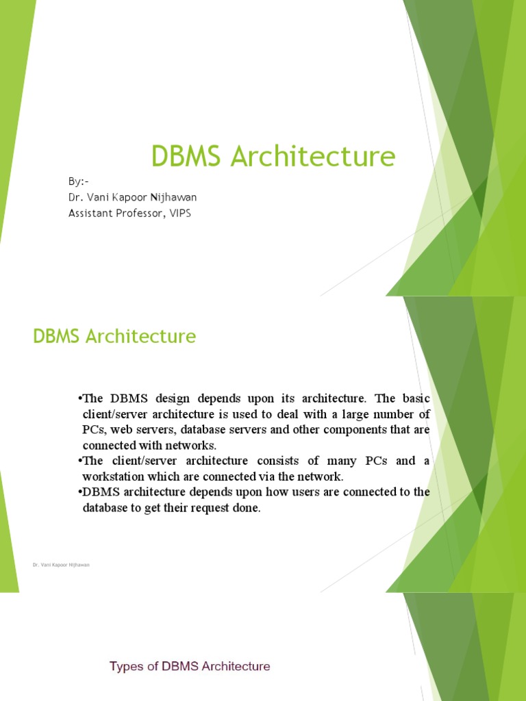 DBMS Architecture (1st,2nd,3rd tier) | PDF | Databases | Client–Server ...