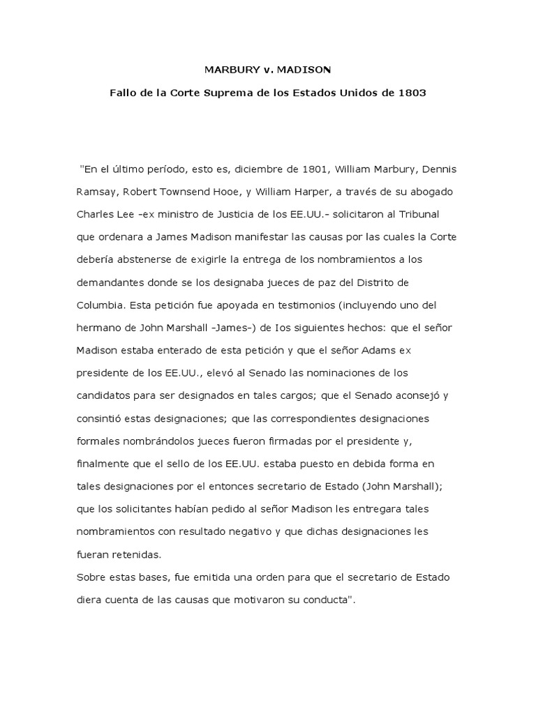 Marbury vs. Madison | PDF