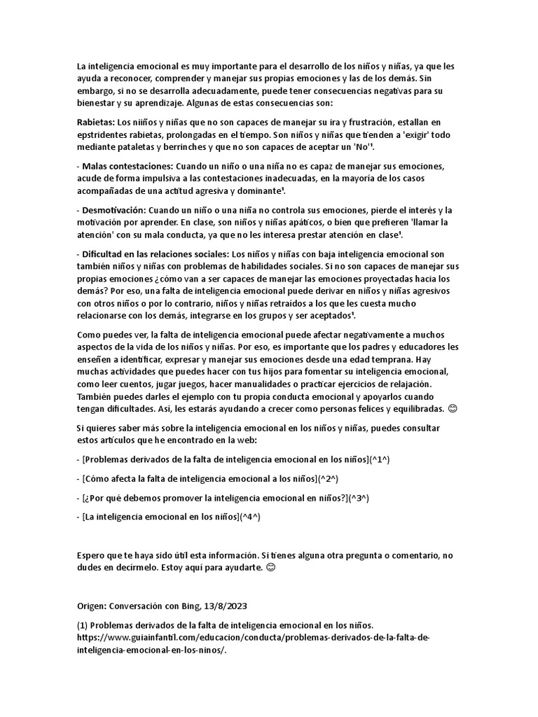 Consecuencias PDF Las emociones Inteligencia emocional