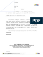 Comunicación de Regularización de Estatus Laboral Nixon Pereira