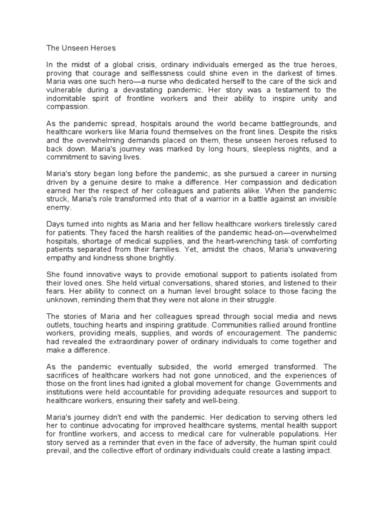 The Unseen Heroes  PDF  Health Care  Health Professional