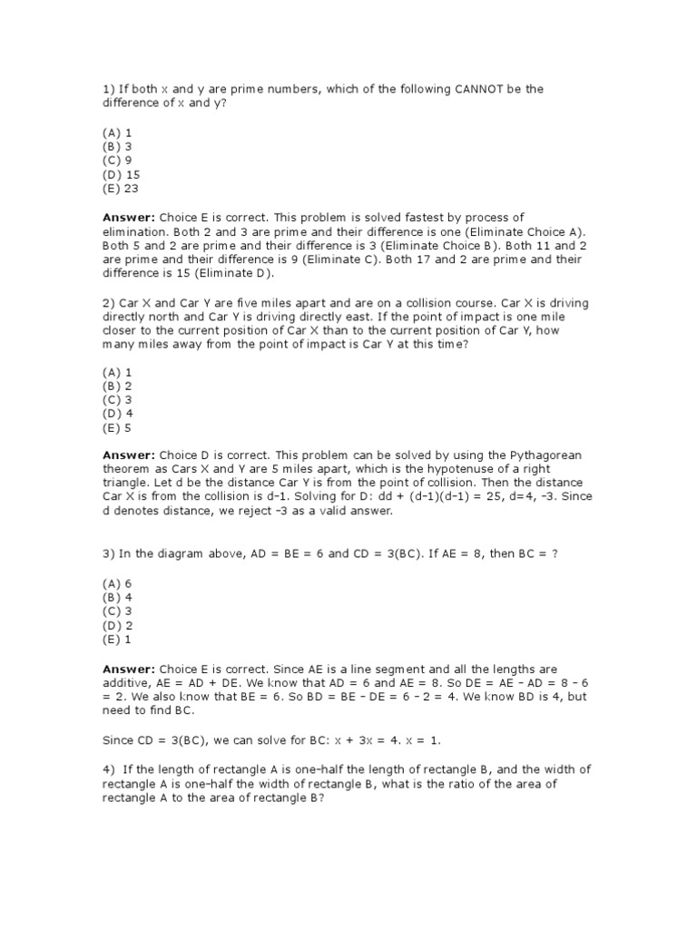 Gre Maths Questions Solved Area Rectangle