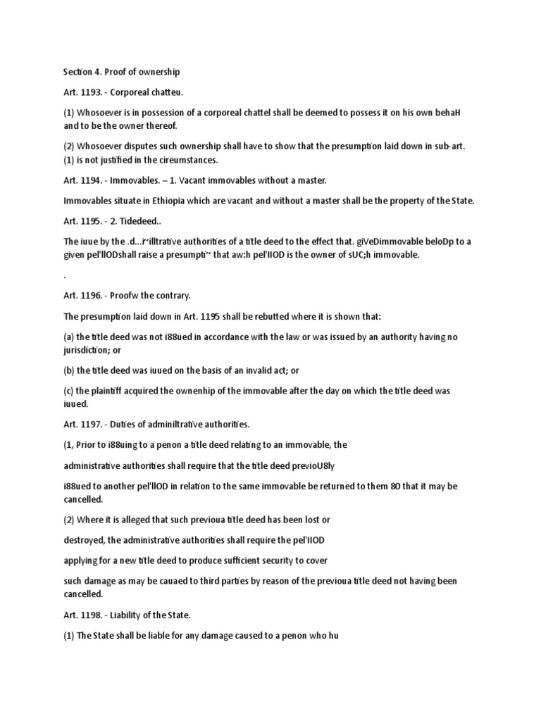 Title Deed and Ownership Proof in Ethiopia | PDF | Ownership | Law And ...