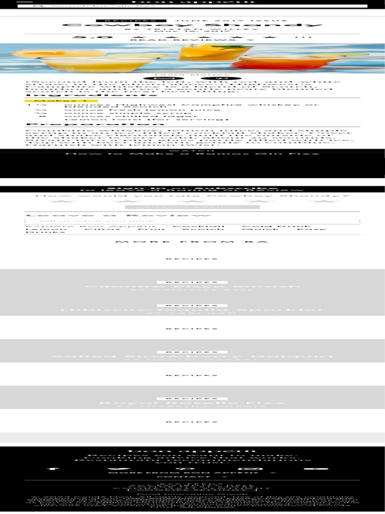 Cowboy Shandy Recipe Bon Appétit 2 PDF Mixed Drinks Cocktails