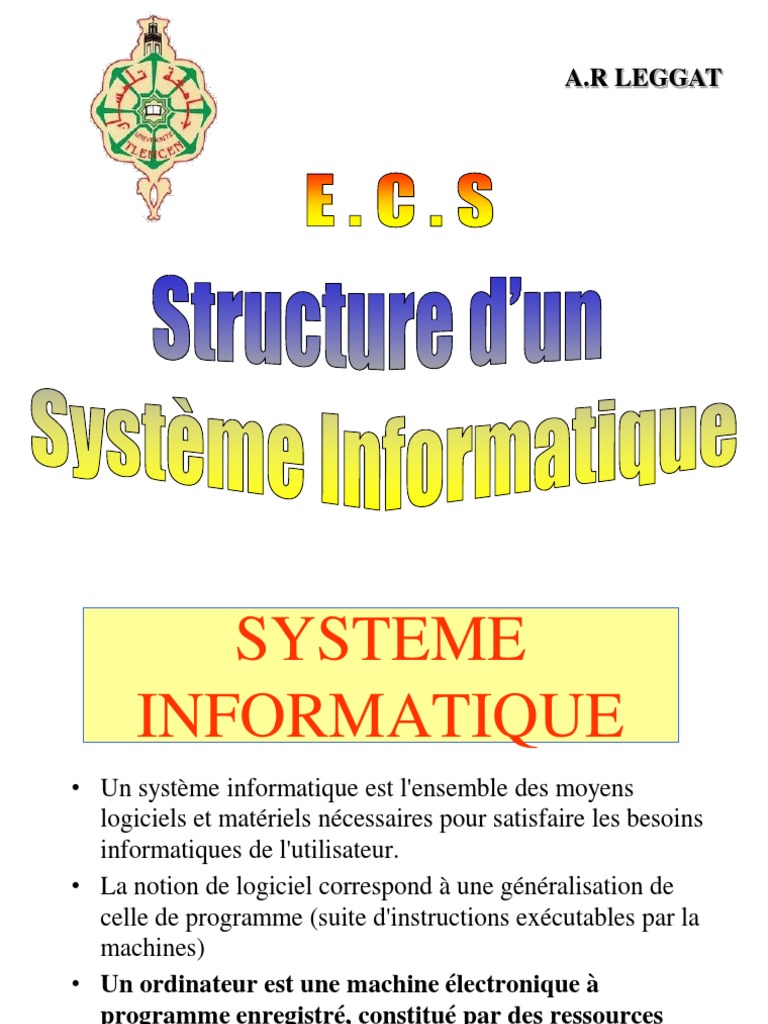 Schéma Général D'un Système Informatique | PDF | Informatique ...