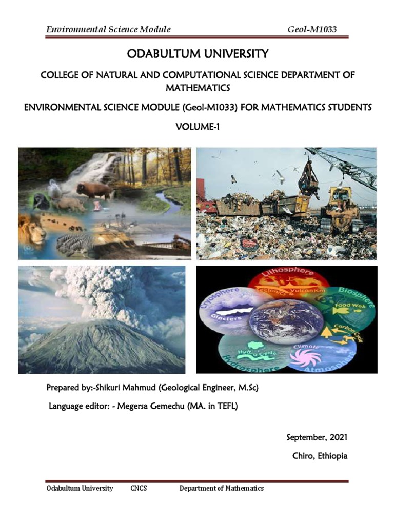 Environmental Science Module PDF Earth Sciences Natural Environment