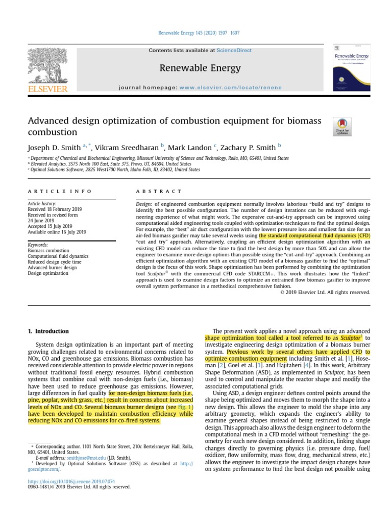Advanced Design Optimization of Combustion Equipment For Biomass | PDF ...