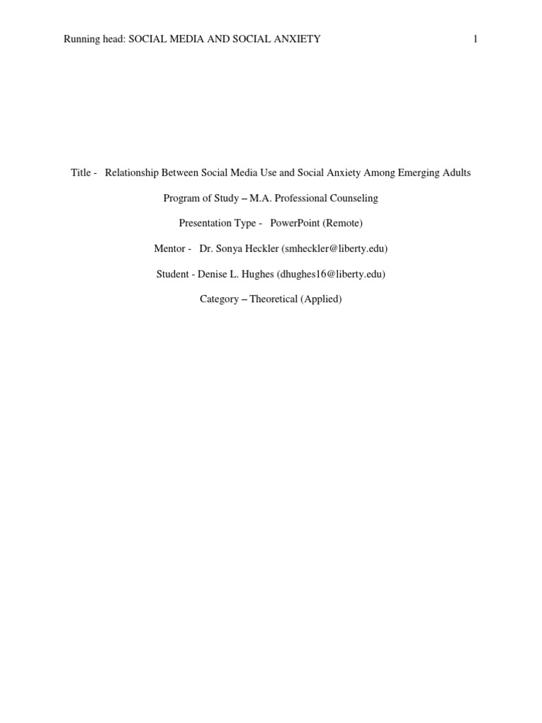 Relationship Between Social Media Use and Social Anxiety Among em | PDF ...