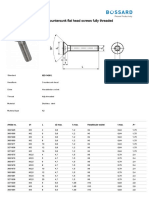 BN - 3803 Hexalobular Socket Countersunk Flat Head Screws Fully Threaded