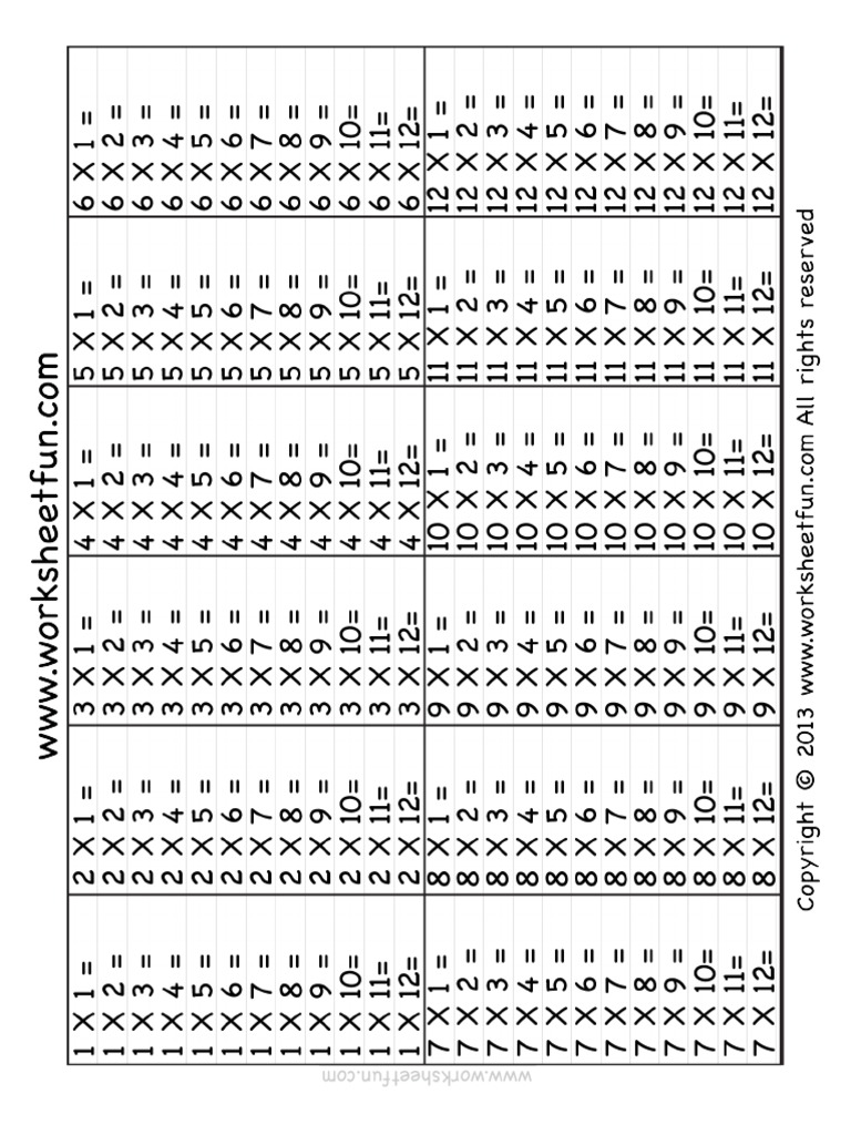 Multiplication Test | PDF