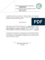 Carta de Constancia de Estudio para Beca