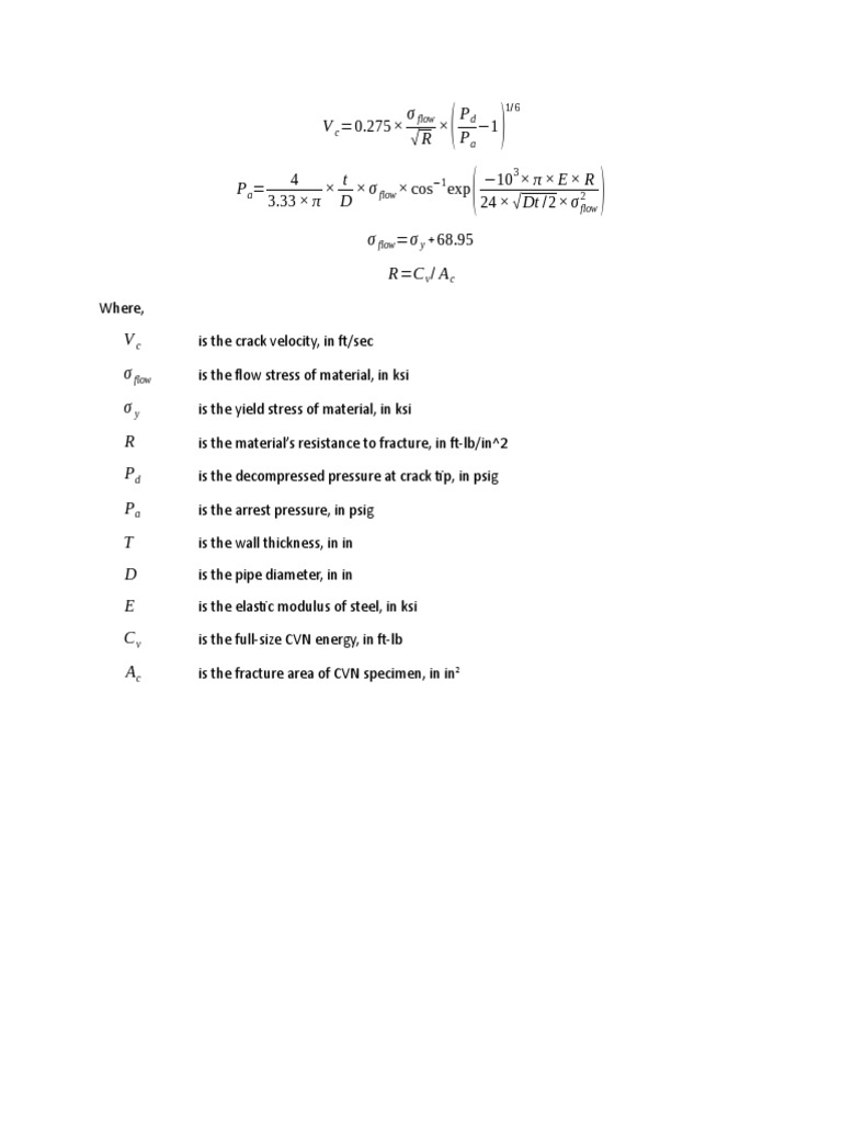 Formulas For Crack Growth PDF
