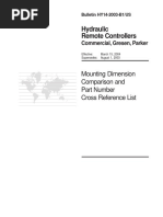 Hydraulic Remote Controllers: Mounting Dimension Comparison and Part Number Cross Reference List