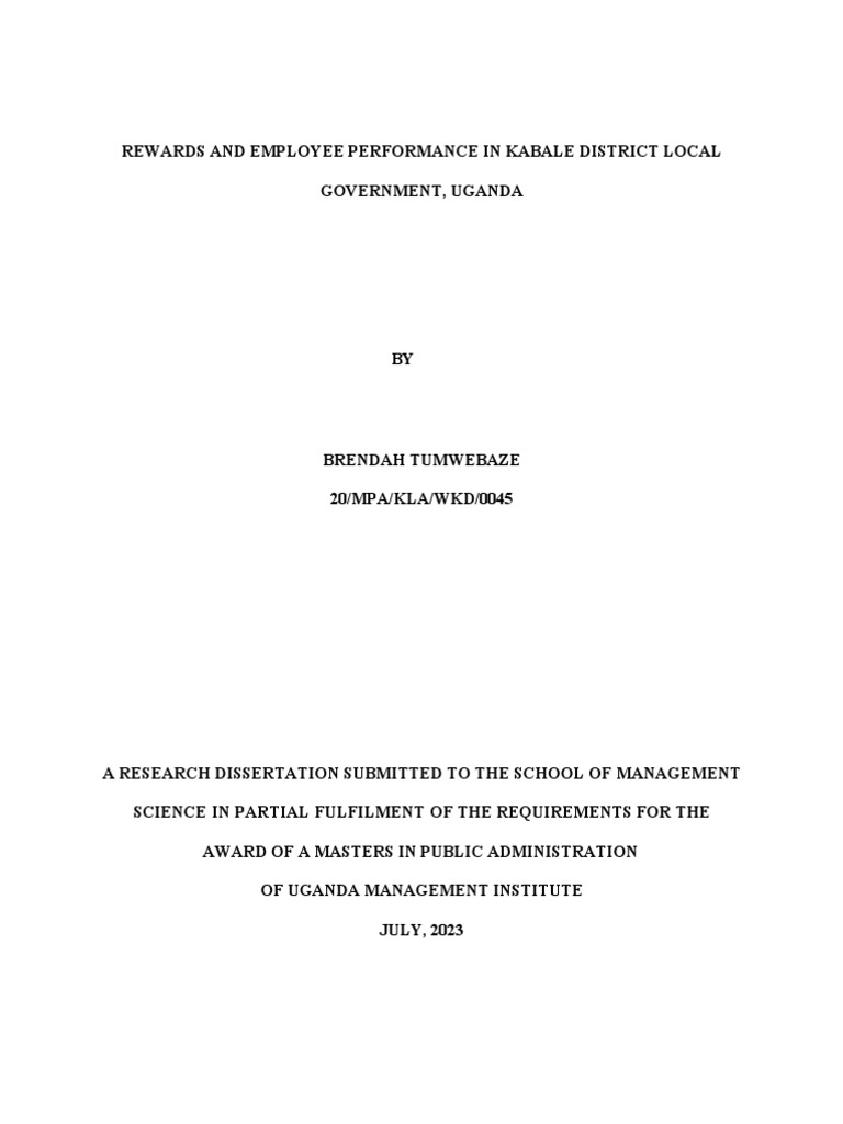 Brendah Final Dissertation Pdf Motivation Motivational