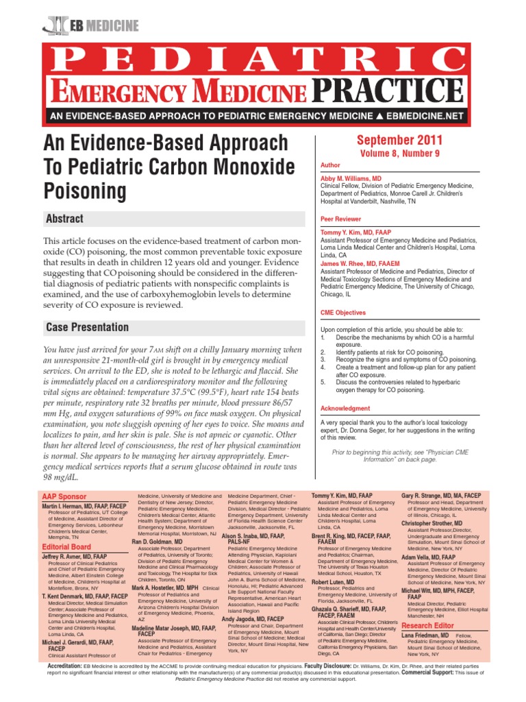 2011 N09 CO Poisoning | PDF | Health Sciences | Medical Specialties