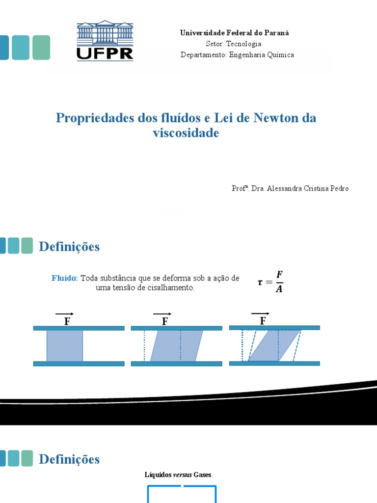 Aula 2 - Propriedades Dos Fluídos e Lei de Newton | PDF | Viscosidade ...