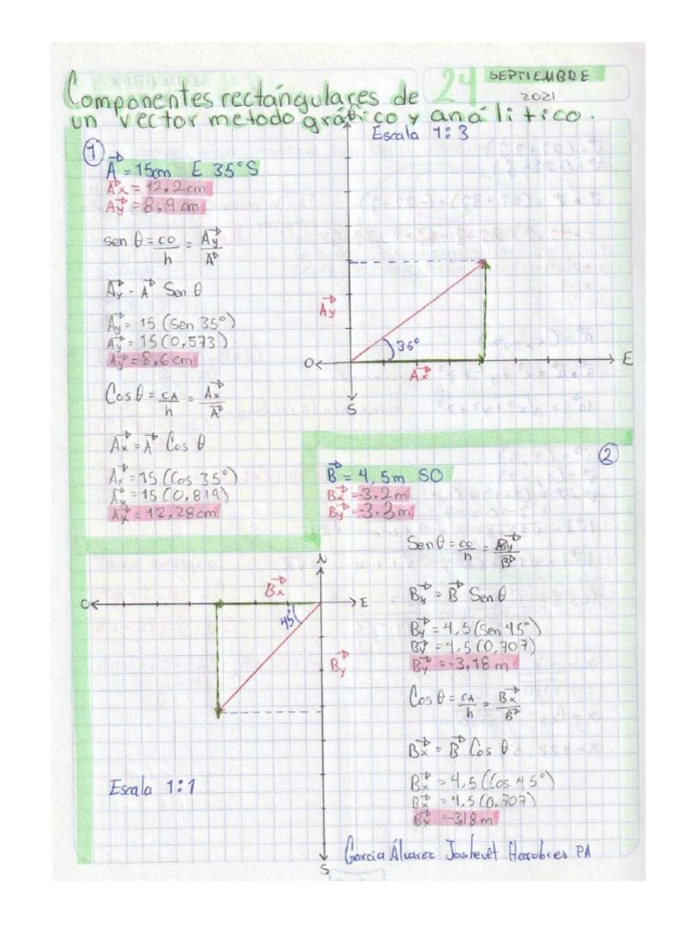 Componentes Rectangulares y Ángulo de Un Vector | PDF