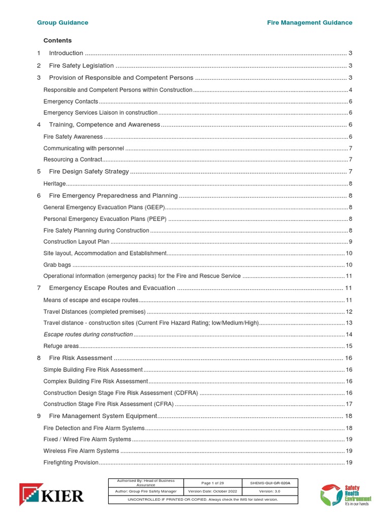 Fire Management Guidance for Construction | PDF | Fire Safety | Fires