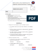 Evaluación Quimestral de Educación para La Ciudadanía 1