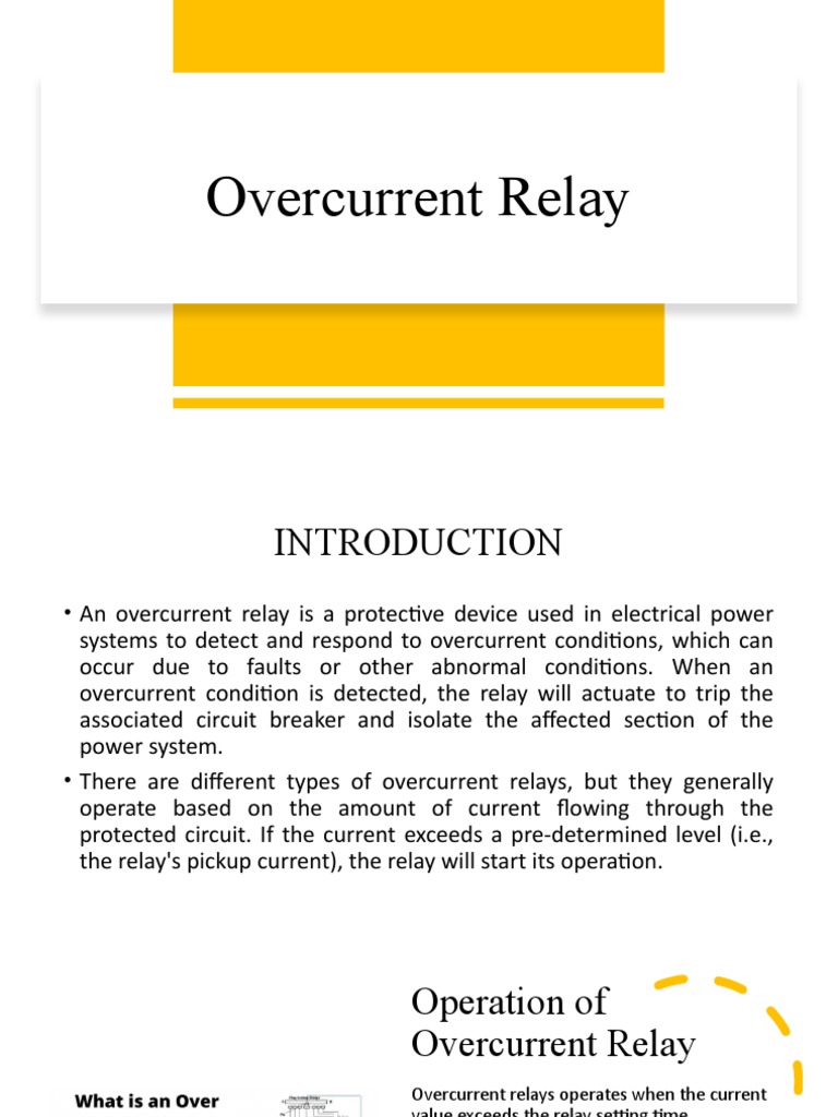 Operation of Overcurrent Relay 1 PDF Relay Electronic Engineering